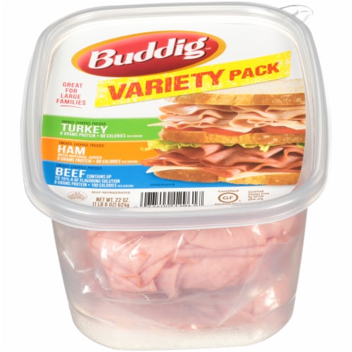 Buddig Turkey Ham Beef Variety Pack Perspective: front