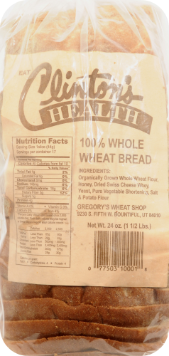 Clinton's 100% Honey Whole Wheat Bread Perspective: front