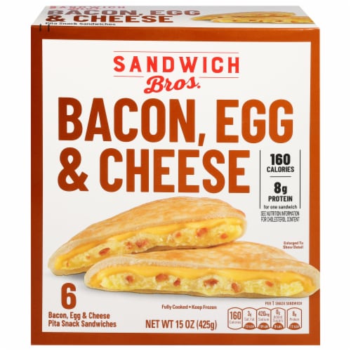 Sandwich Bros. Bacon Egg & Cheese Frozen Breakfast Sandwich Perspective: front