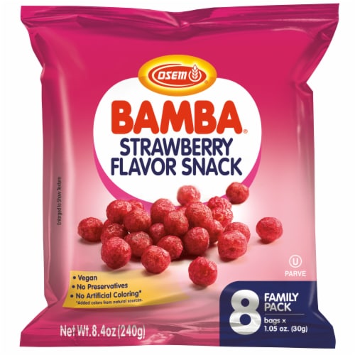 Bamba Strawberry Flavored Snack Perspective: front