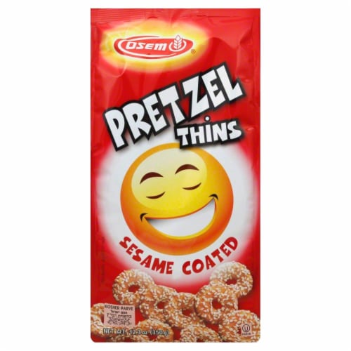 Osem Sesame Coated Pretzel Thins Perspective: front