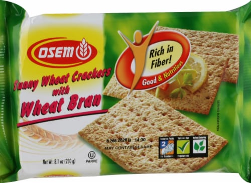 Osem Sunny Wheat Crackers with Wheat Bran Perspective: front