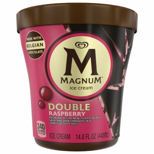 Magnum® Dark Chocolate Raspberry Ice Cream Perspective: front