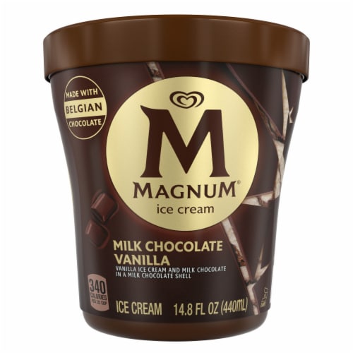 Magnum Milk Chocolate Vanilla Ice Cream Tub Perspective: front