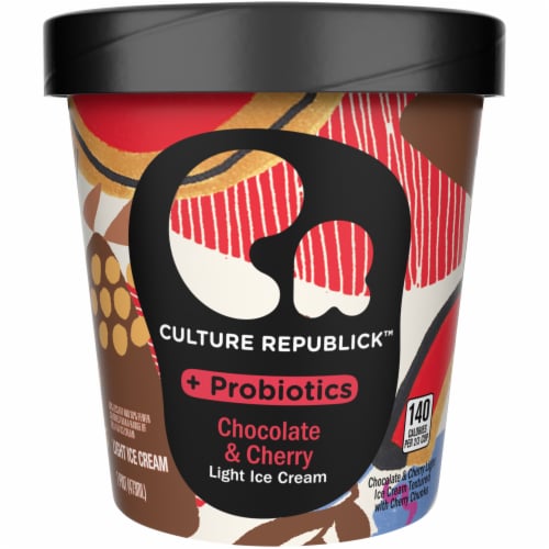 Culture Republick Chocolate & Cherry Light Ice Cream and Probiotics Perspective: front