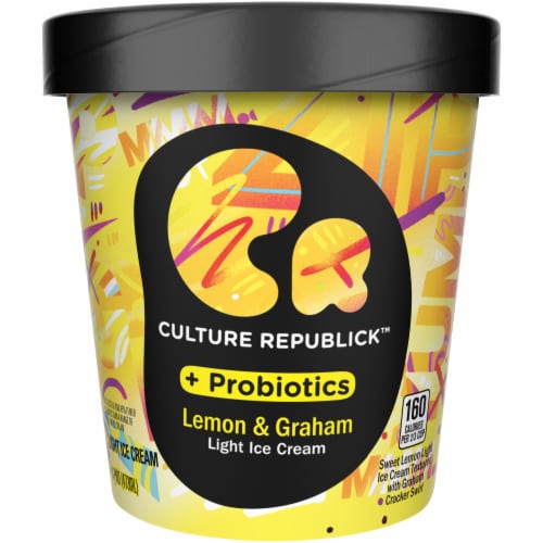 Culture Republick Lemon & Graham Light Probiotic Ice Cream Perspective: front