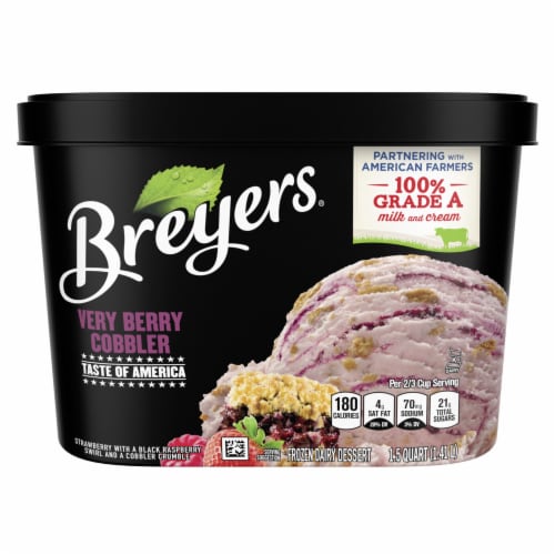Breyers Very Berry Cobbler Ice Cream Perspective: front