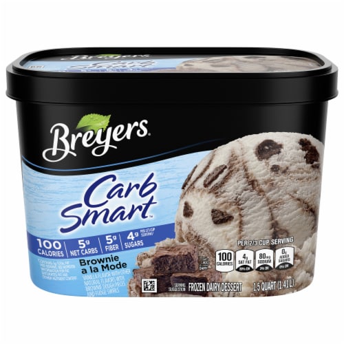 Breyers® Carb Smart™ Brownie a la Mode Ice Cream Quart Perspective: front