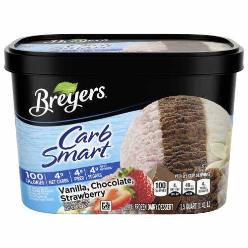 Breyers® Carb Smart™ Vanilla Chocolate and Strawberry Ice Cream Perspective: front