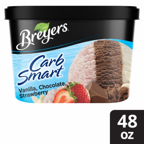 Breyers Vanilla Chocolate Strawberry CarbSmart Perspective: front