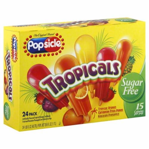 Popsicle Tropicals Sugar Free Pops Perspective: front