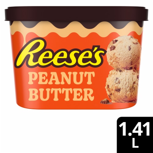 Breyers Peanut Butter Light Ice Cream with Reese's Peanut Butter Cups and Peanut Butter Swirl 48 oz Perspective: front
