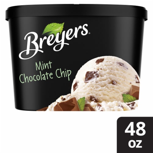 Breyers Mint Chocolate Chip Ice Cream Tub Perspective: front