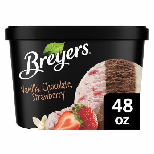 Breyers Vanilla Chocolate Strawberry Ice Cream Tub 48 oz Kroger