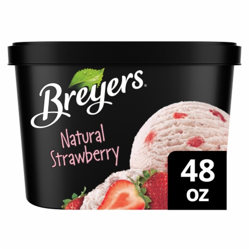 Breyers Natural Strawberry Ice Cream Tub Perspective: front