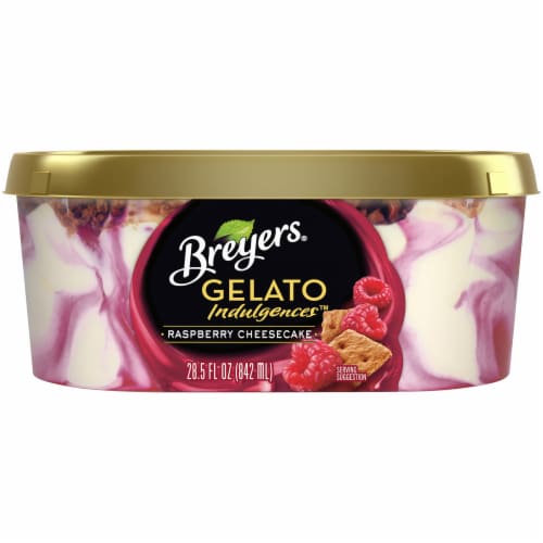 Breyers Gelato Indulgences Raspberry Cheesecake Gelato Perspective: front