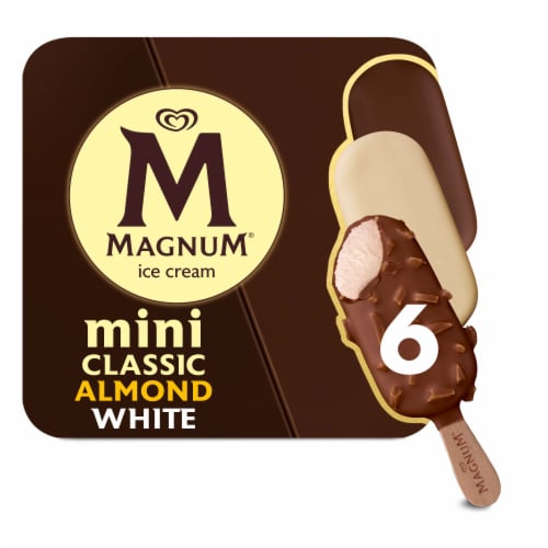 Magnum® Mini Classic Almond & White Ice Cream Bars, 6 ct / 1.85 fl oz ...