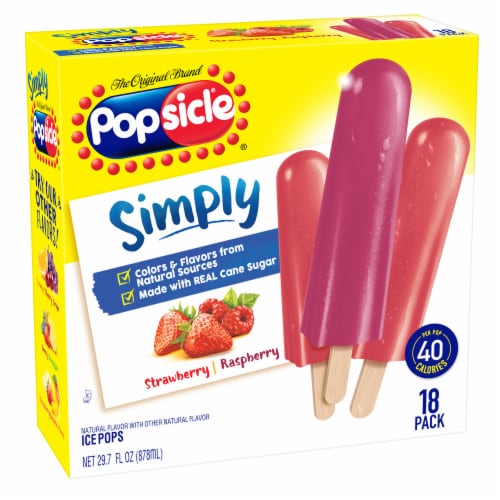 Popsicle® Simply Strawberry & Raspberry Ice Pops Perspective: front