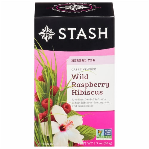 Stash Wild Raspberry Hibiscus Herbal Tea Perspective: front