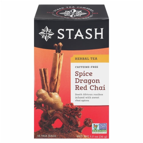 Stash Caffeine Free Spice Dragon Red Chai Herbal Tea Perspective: front