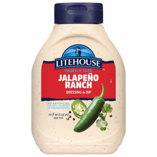 Litehouse Jalapeno Ranch Dressing & Dip Family Size 20 fl oz Perspective: front