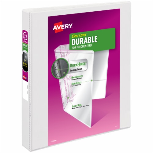 Avery® Durable Clear Cover Binder - White Perspective: front