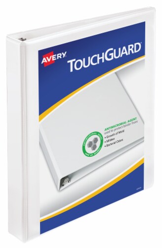 Avery® TouchGuard® White 3 Ring Binder Perspective: front
