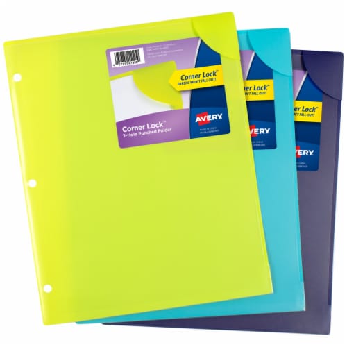 Avery® Corner Lock™ 3-Hole Punched Folder Perspective: front
