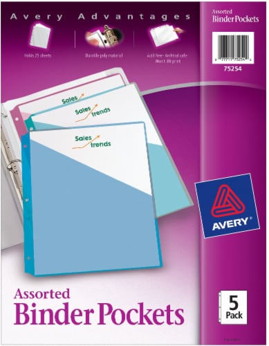 Avery Advantages Binder Pockets - Assorted Perspective: front