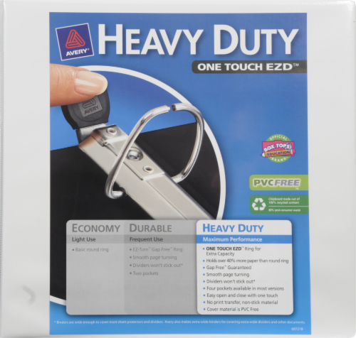 Avery® Heavy Duty One™ Touch EZD™ 4 Inch Binder - White Perspective: front