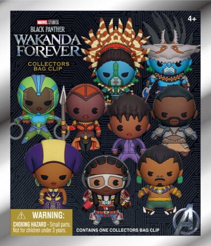 Disney Marvel Black Panther 2 Movie 3D Foam Character Bag Clip Accessory in Blind Bag Perspective: front