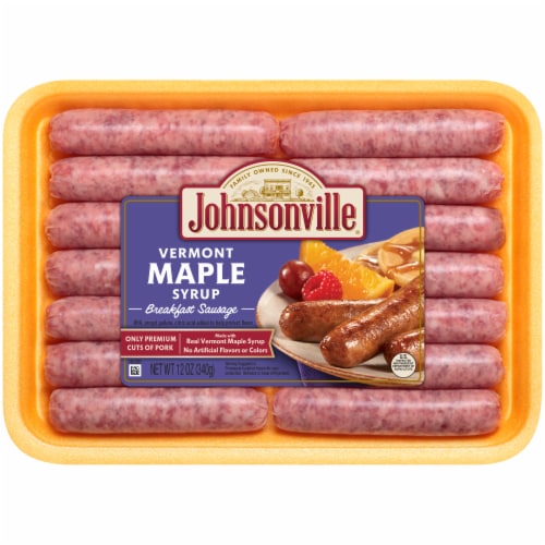 Johnsonville® Vermont Maple Syrup Breakfast Pork Sausage Links Perspective: front
