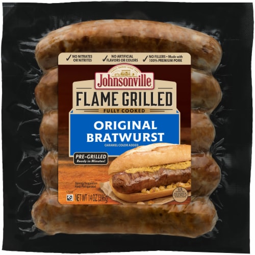 Johnsonville Flame Grilled Fully Cooked Original Bratwurst, 14 oz