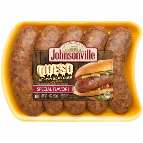 Johnsonville® Uncooked Queso with Pepper Jack Cheese Pork Sausage Links Perspective: front