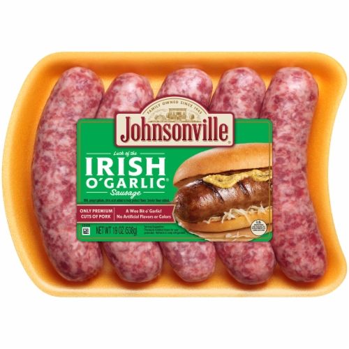 Johnsonville Irish O' Garlic Sausage Links Perspective: front
