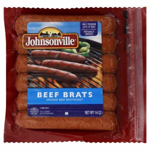 Johnsonville Beef Brats Smoked Beef Perspective: front