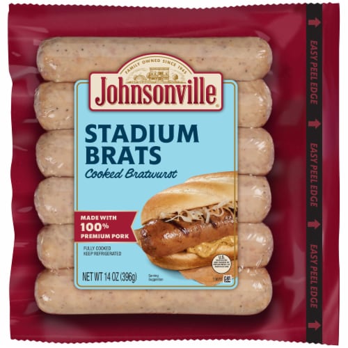 Johnsonville® Cooked Stadium Bratwursts Perspective: front