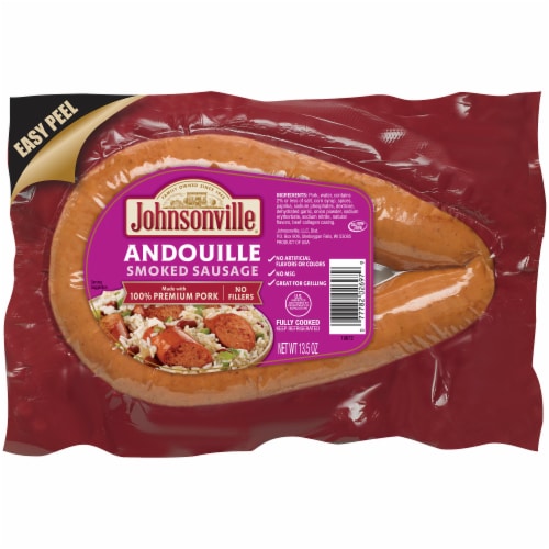 Johnsonville Andouille Smoked Pork Rope Sausage Perspective: front