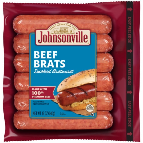 Johnsonville® Beef Brats Smoked Bratwurst Perspective: front