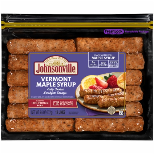 Johnsonville® Vermont Maple Syrup Fully Cooked Breakfast Sausage Links Perspective: front