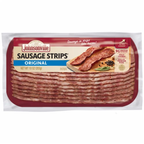 Johnsonville Cooked Original Pork Sausage Strips Perspective: front