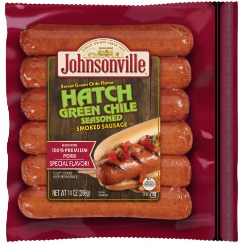 Johnsonville® Cooked Hatch Green Chile Smoked Sausages Perspective: front