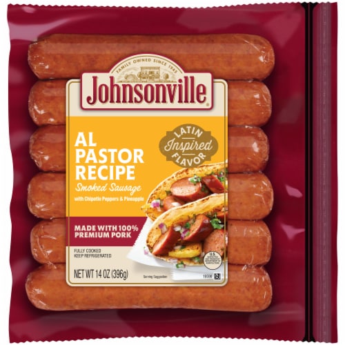 Johnsonville® Cooked Al Pastor Pork Sausage Links Perspective: front