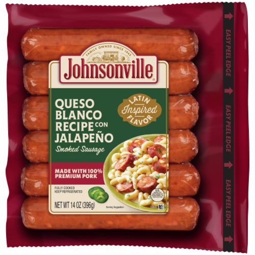 Johnsonville® Cooked Queso Blanco Pork Sausage Links Perspective: front