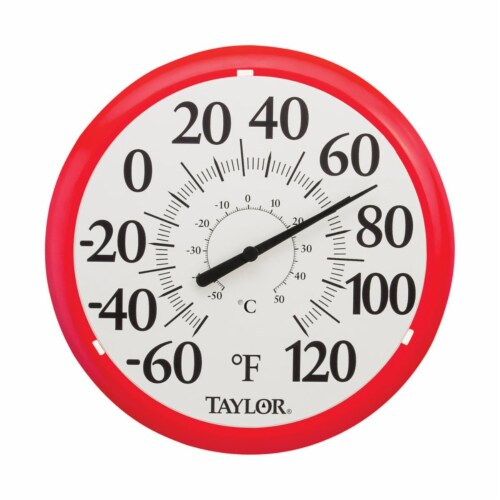Taylor 6669584 13.25 in. Plastic Dial Thermometer, Red Perspective: front