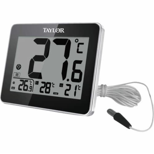 Taylor 8 In. W. x 6 In. H. Plastic Digital Indoor & Outdoor Thermometer  1710, 1 - Fred Meyer