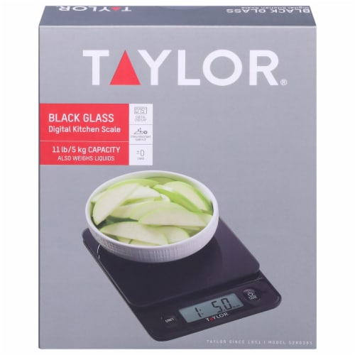 Taylor Digital Kitchen Scale, Black Glass, 11 lbs