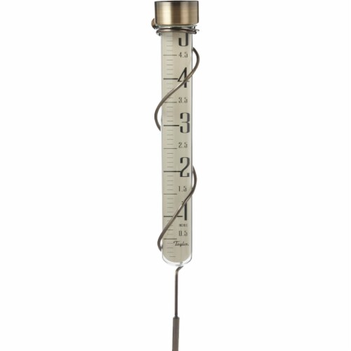 Taylor Heritage Collection 5 In. Glass Rain Gauge 484BZN Perspective: front