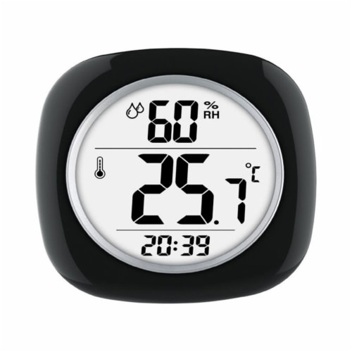 Taylor  Hygrometer&#44; Temperature & Time Plastic Digital Thermometer&#44; Black Perspective: front