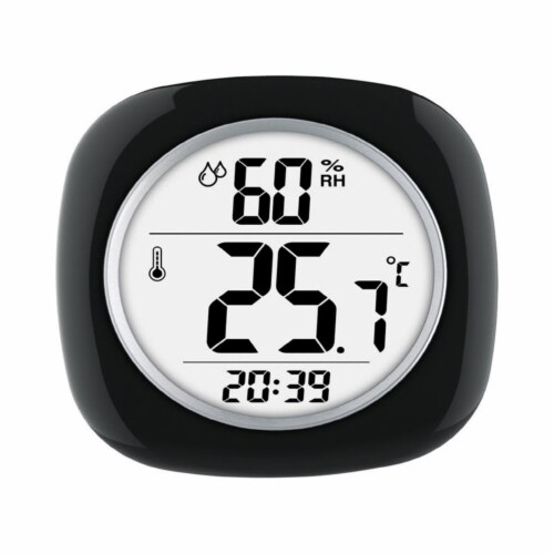 Taylor  Hygrometer&#44; Temperature & Time Plastic Digital Thermometer&#44; Black Perspective: front
